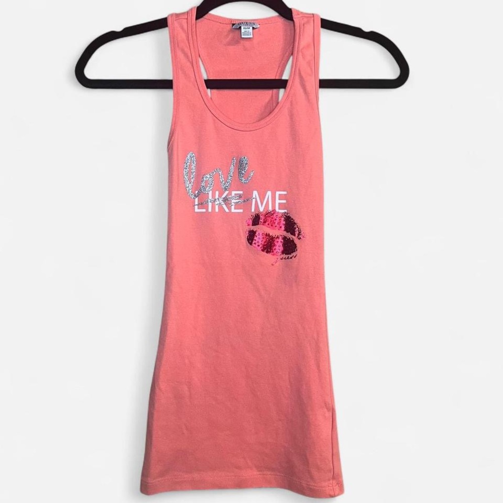 Guess | Coral Sparkly Tank Top